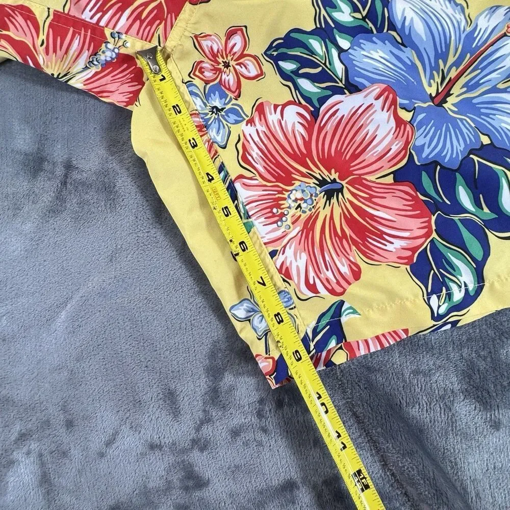 Polo Ralph Lauren Sz 4XL Tall Floral Hibiscus Yellow Hawaiian Swim Trunks Pocket